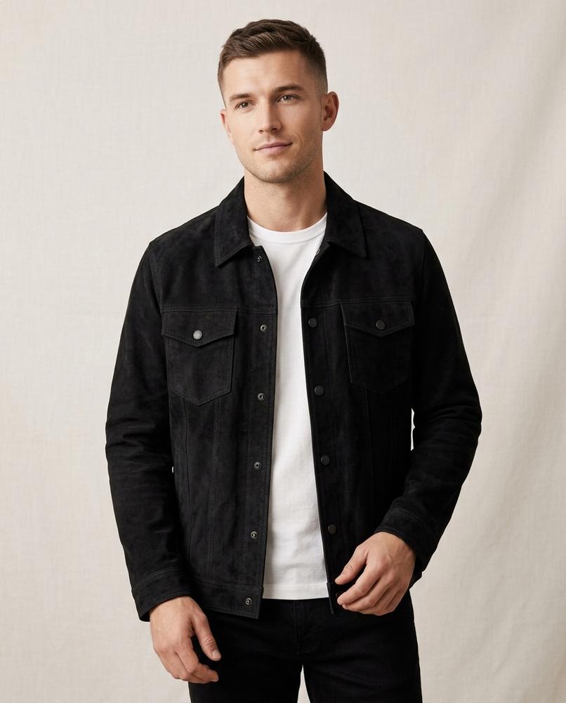Lands Fashion - Netor | Suede-Look Button-Front Jacket Men