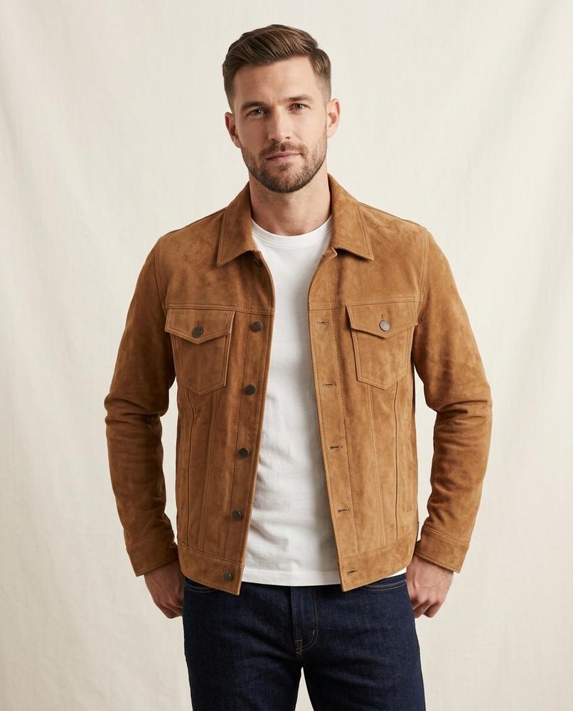 Lands Fashion - Netor | Suede-Look Button-Front Jacket Men