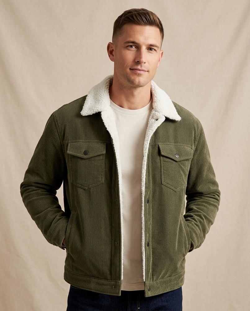 Lands Fashion - Vesan | Corduroy Fleece-Lined Jacket Men