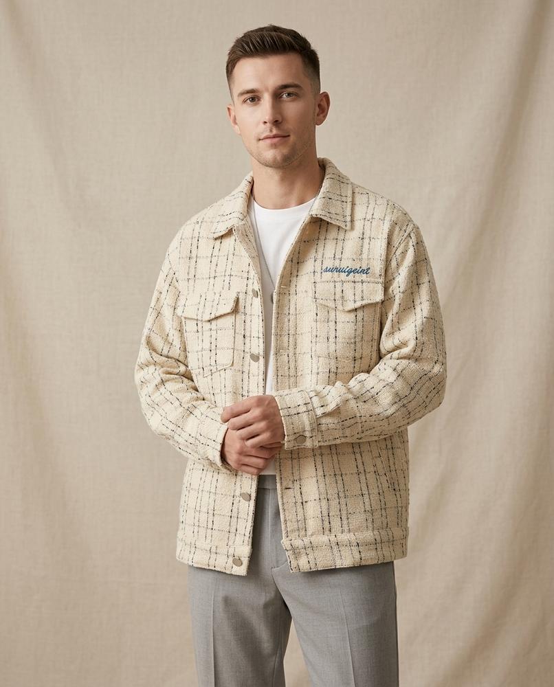 Lands Fashion - Tivan | Plaid Textured Jacket Men