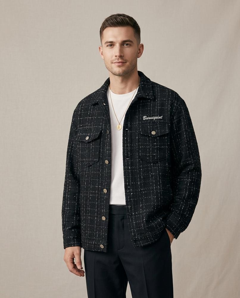 Lands Fashion - Tivan | Plaid Textured Jacket Men