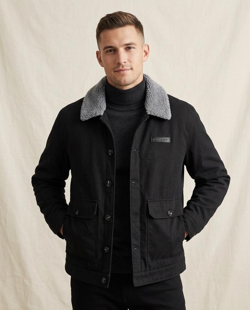 Lands Fashion - Ardar | Sherpa-Collar Button-Front Jacket Men
