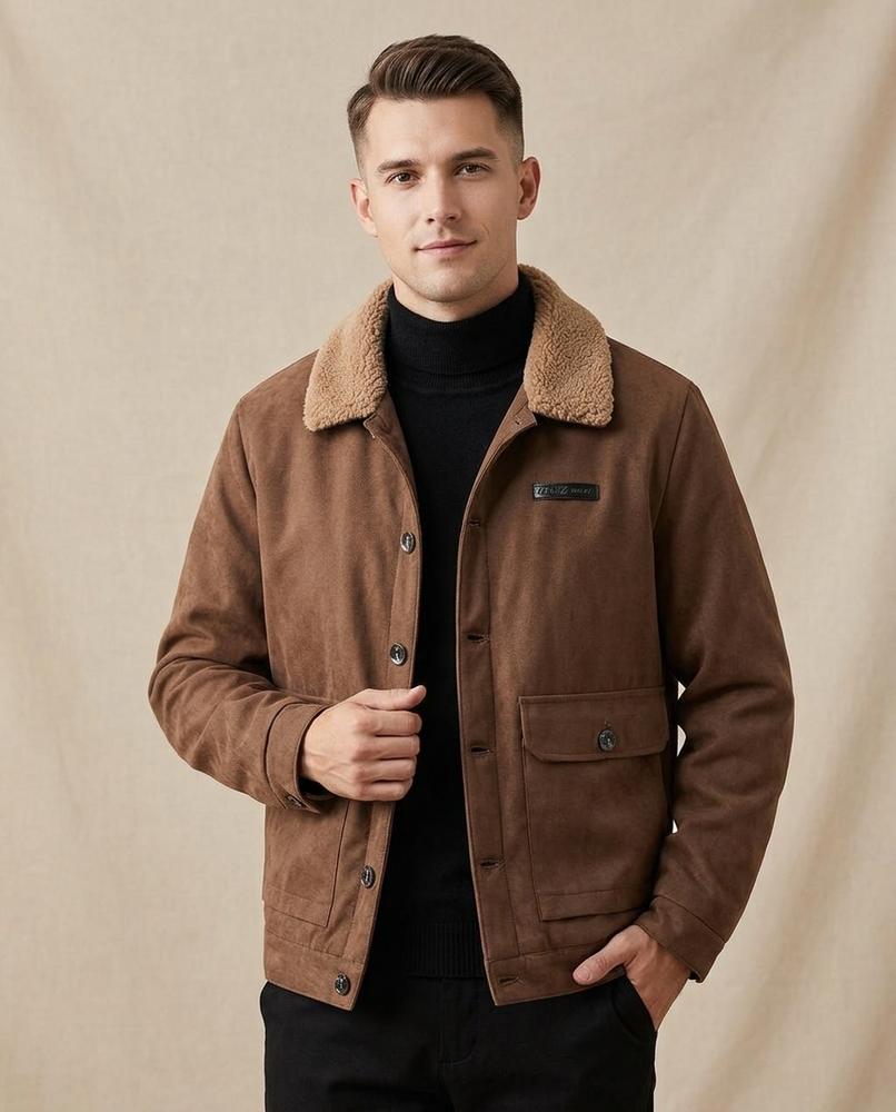 Lands Fashion - Ardar | Sherpa-Collar Button-Front Jacket Men