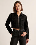 Lands Fashion - Tisol | Embellished Cropped Denim Jacket Women
