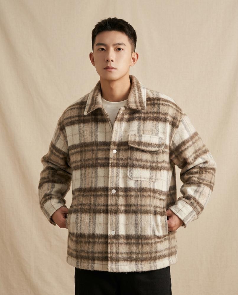 Lands Fashion - Tamar | Plaid Brushed Jacket Men