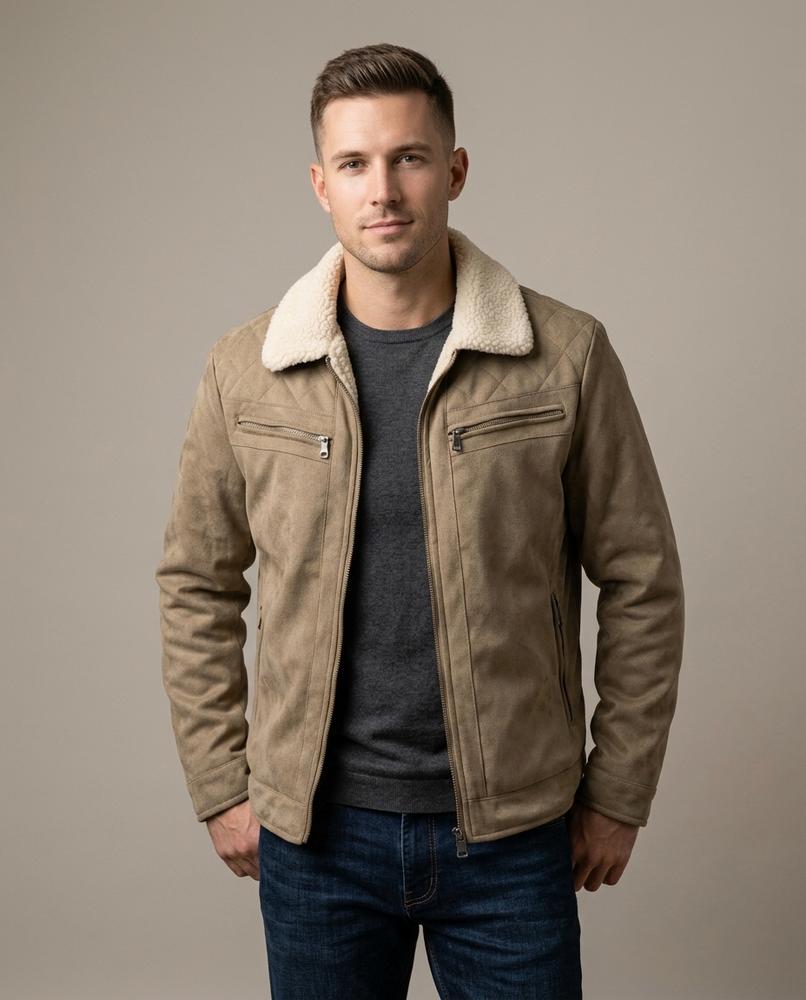 Lands Fashion - Noran | Sherpa Collar Quilted Jacket Men