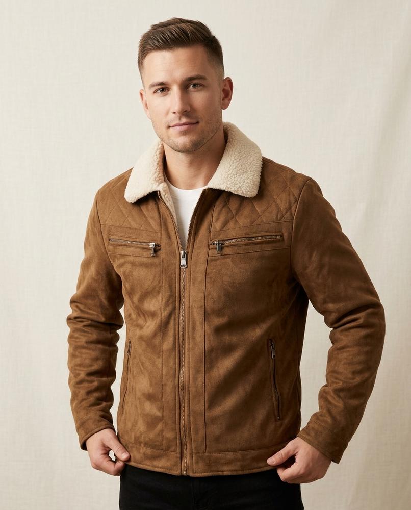 Lands Fashion - Noran | Sherpa Collar Quilted Jacket Men