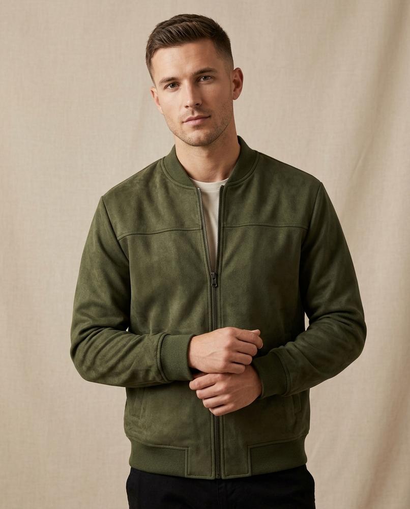 Lands Fashion - Arron | Suede-Effect Zip-Up Jacket Men