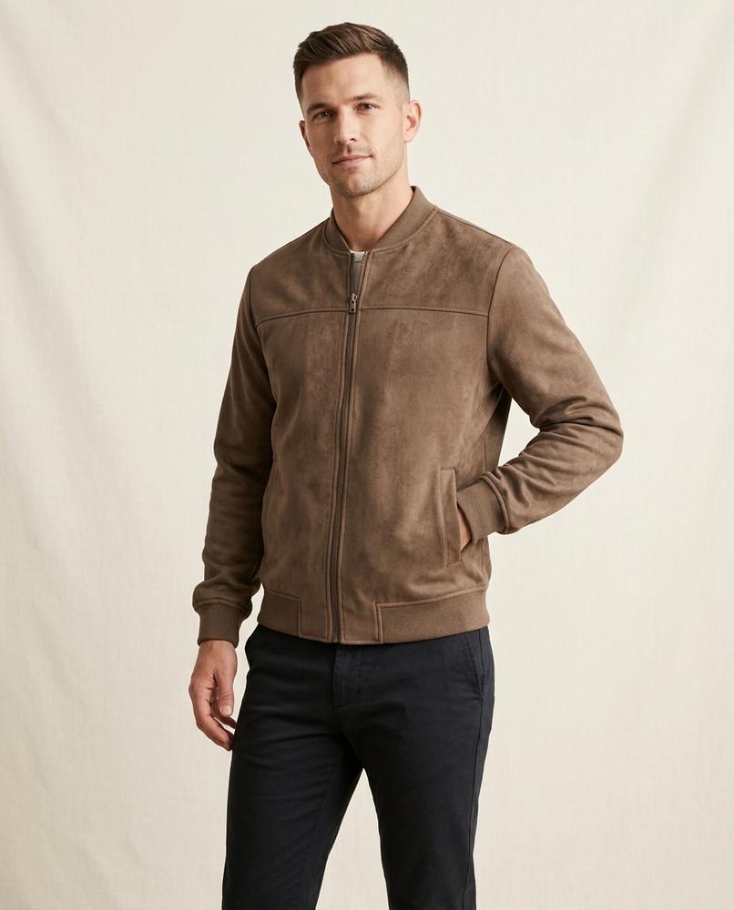 Lands Fashion - Arron | Suede-Effect Zip-Up Jacket Men