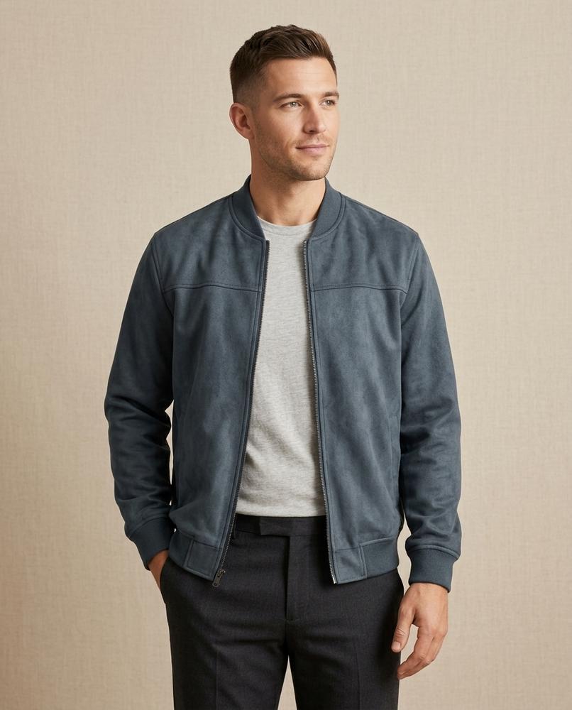 Lands Fashion - Arron | Suede-Effect Zip-Up Jacket Men