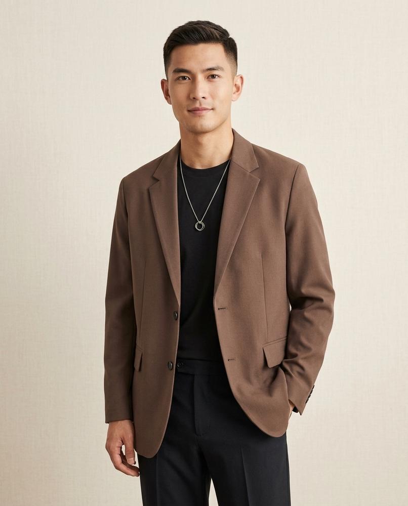 Lands Fashion - Lesen | Single-Breasted Relaxed-Fit Blazer Men