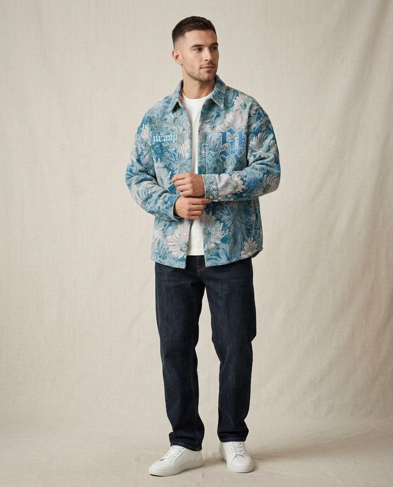Lands Fashion - Zevan | Floral Textured Jacket Unisex