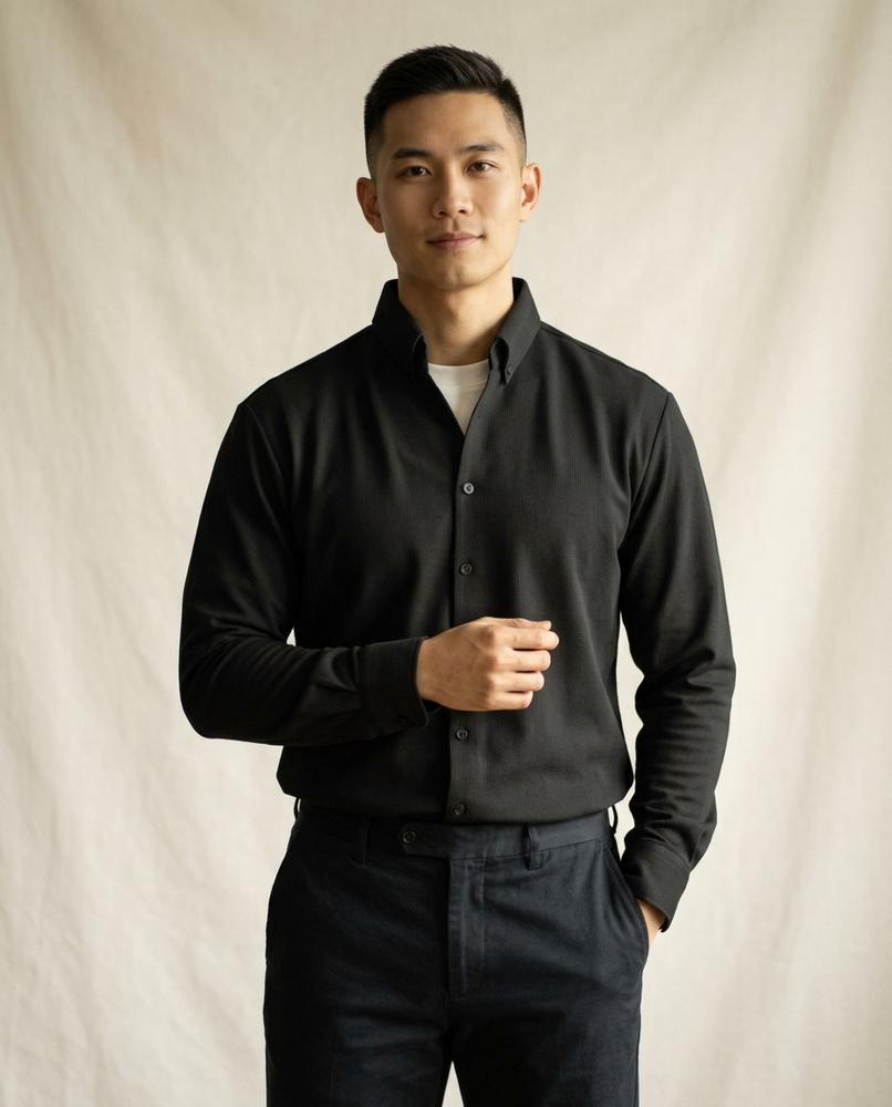 Lands Fashion - Semel | Ribbed Button-Down Shirt Men