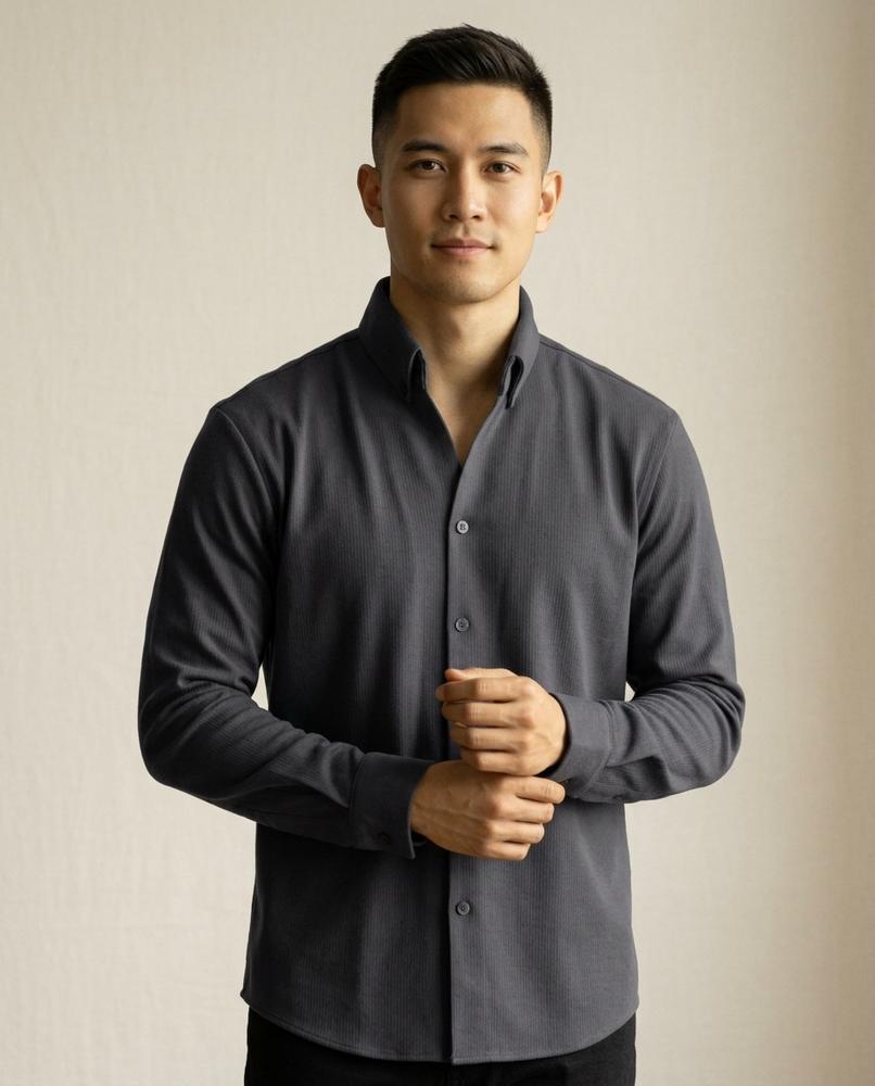 Lands Fashion - Semel | Ribbed Button-Down Shirt Men