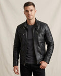 Lands Fashion - Nemar | Quilted Zip-Up Leather Jacket Men