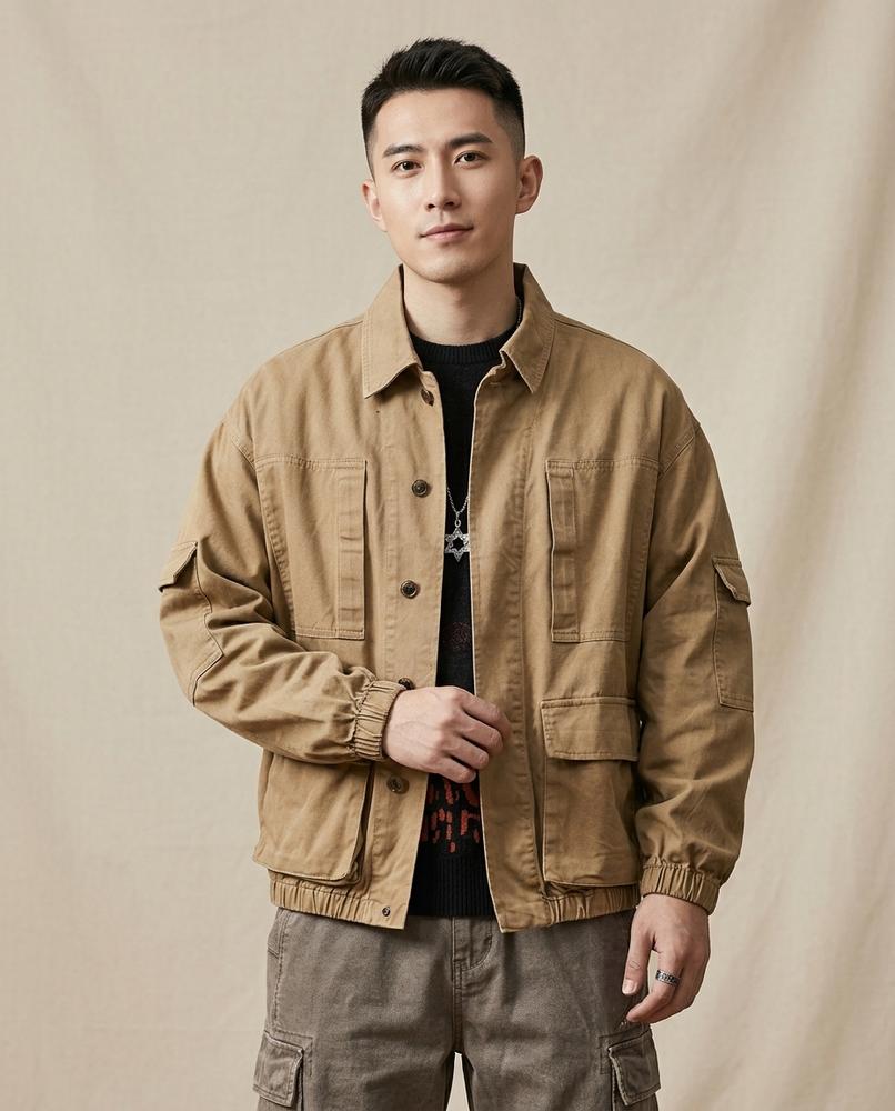 Lands Fashion - Kalar | Washed Multi-Pocket Jacket Men