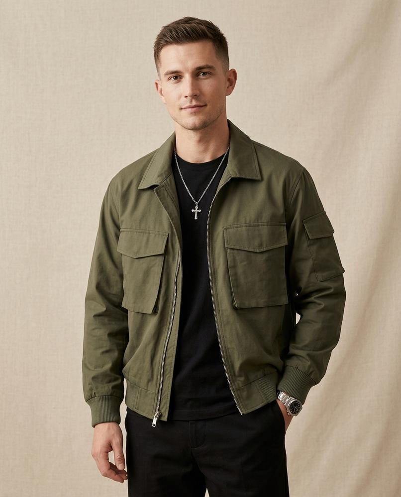 Lands Fashion - Taram | Zip-Up Multi-Pocket Jacket Men