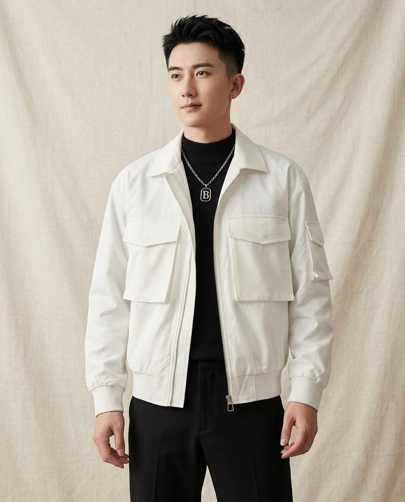 Lands Fashion - Taram | Zip-Up Multi-Pocket Jacket Men