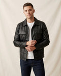 Lands Fashion - Vimin | Faux-Leather Button-Front Leather Jacket Men
