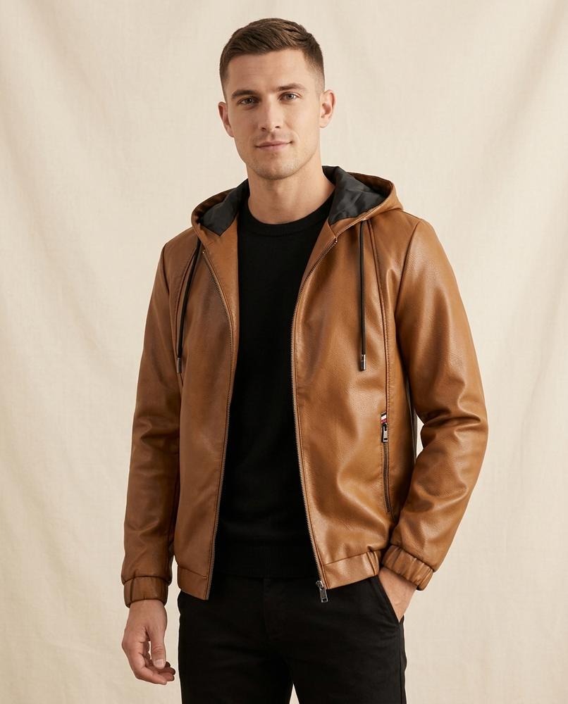 Lands Fashion - Minav | Hooded Textured Jacket Men