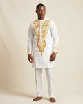 Lands Fashion - Sesen | Embroidered Mandarin Collar Suit Men