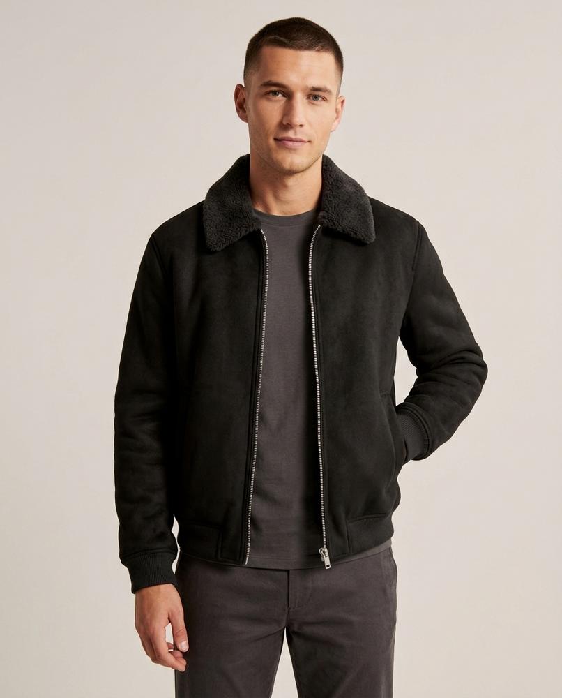 Lands Fashion - Ronav | Faux-Suede Shearling-Collar Jacket Men