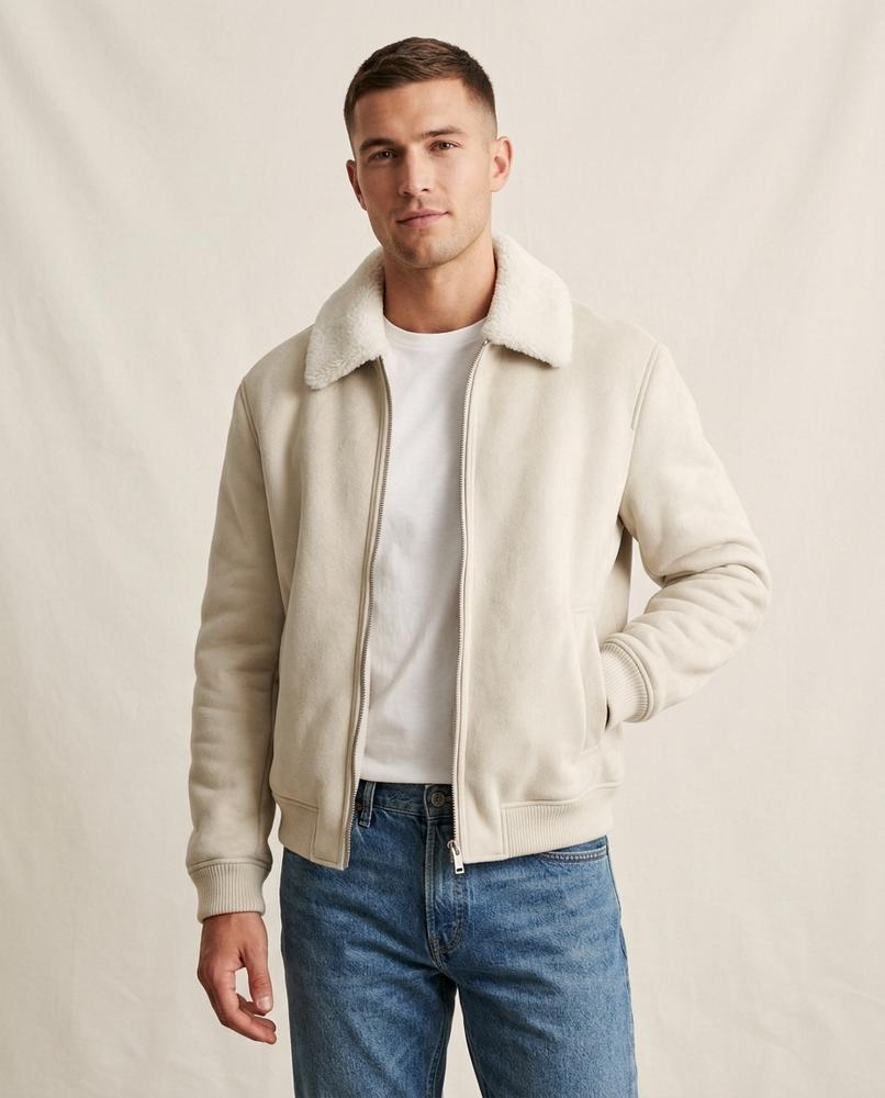 Lands Fashion - Ronav | Faux-Suede Shearling-Collar Jacket Men