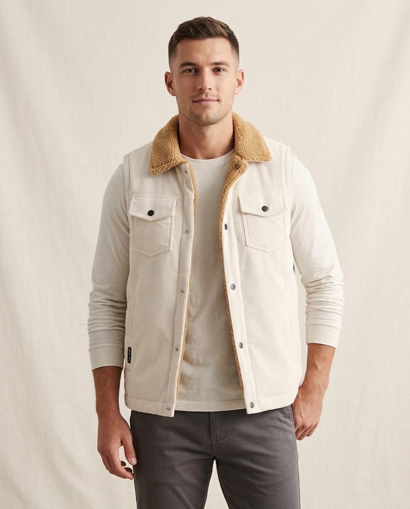 Lands Fashion - Kavar | Corduroy Sherpa-Lined Vest Men