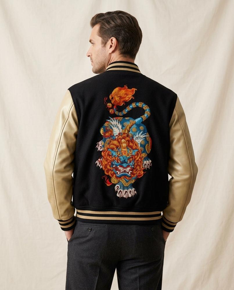 Lands Fashion - Yolev | Embroidered Two-Tone Jacket Unisex