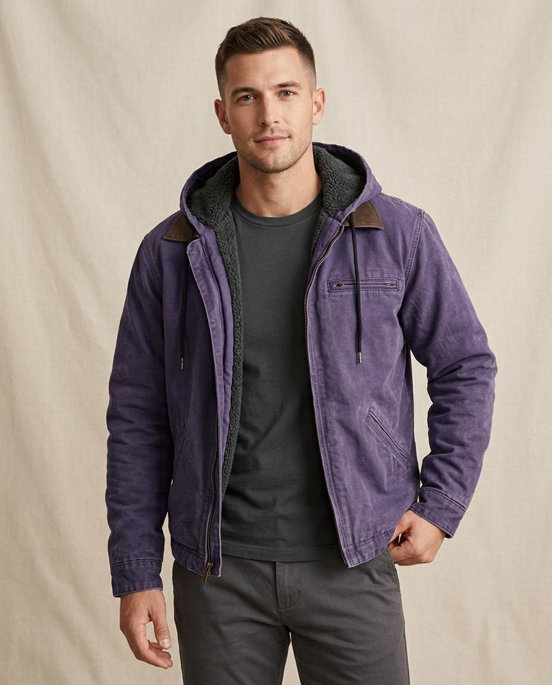 Lands Fashion - Catir | Hooded Sherpa-Lined Jacket Men