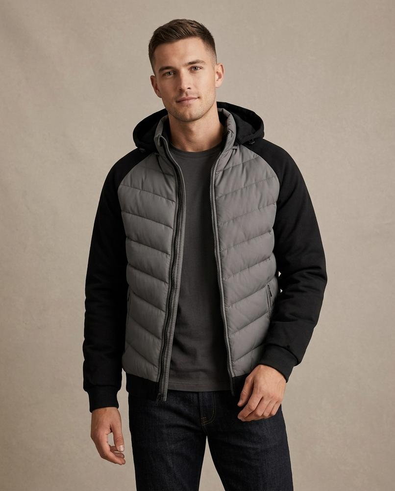 Lands Fashion - Mamir | Quilted Hooded Jacket Men
