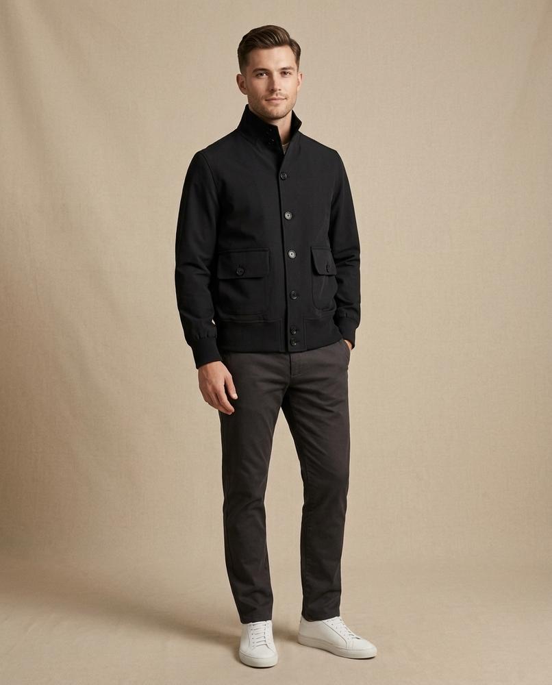 Lands Fashion - Tiran | Button-Front Stand-Collar Jacket Men