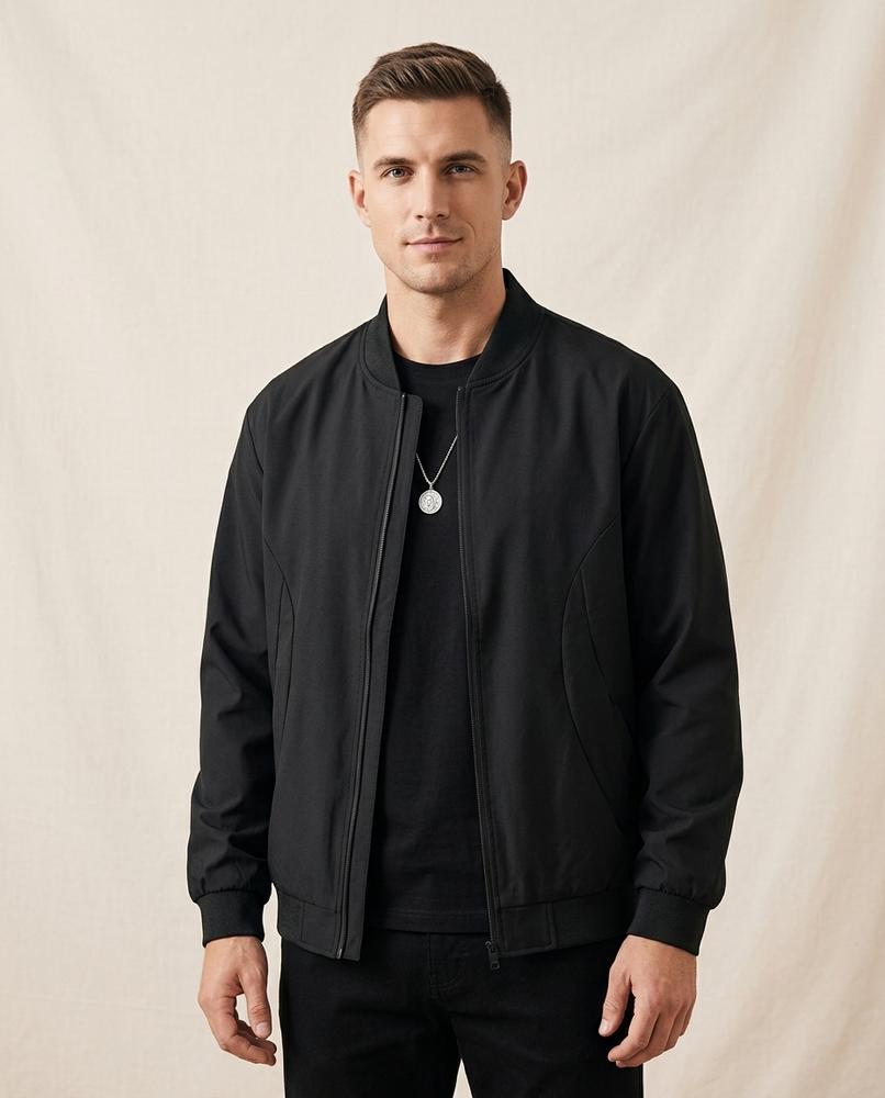 Lands Fashion - Lolan | Zip-Up Ribbed-Collar Jacket Men