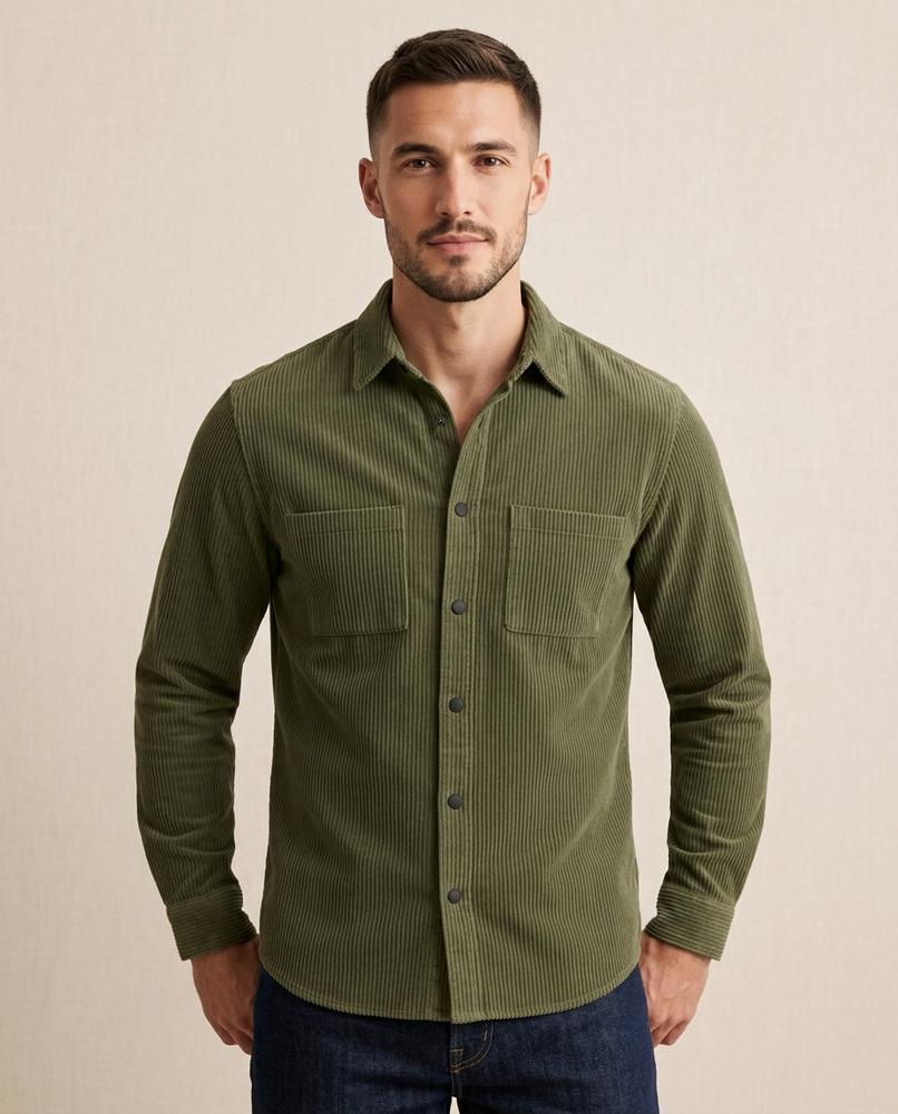 Lands Fashion - Netir | Corduroy Two-Pocket Shirt Men