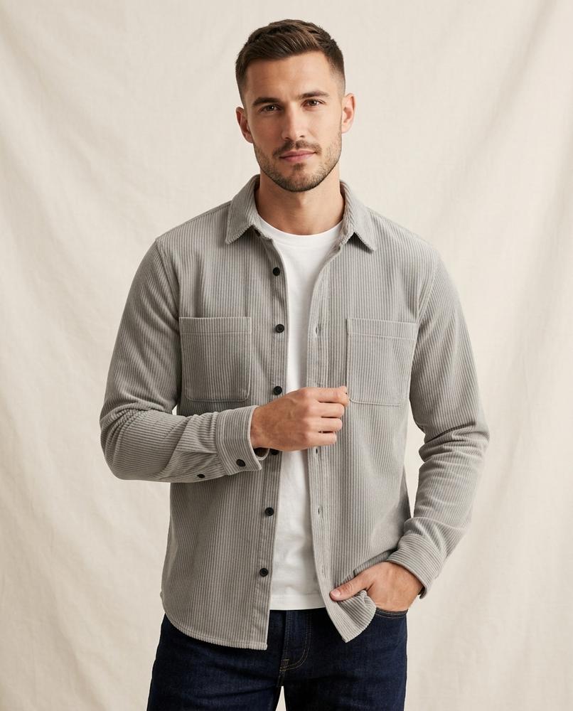 Lands Fashion - Netir | Corduroy Two-Pocket Shirt Men