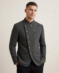 Lands Fashion - Raral | Double-Breasted Stand-Collar Blazer Men