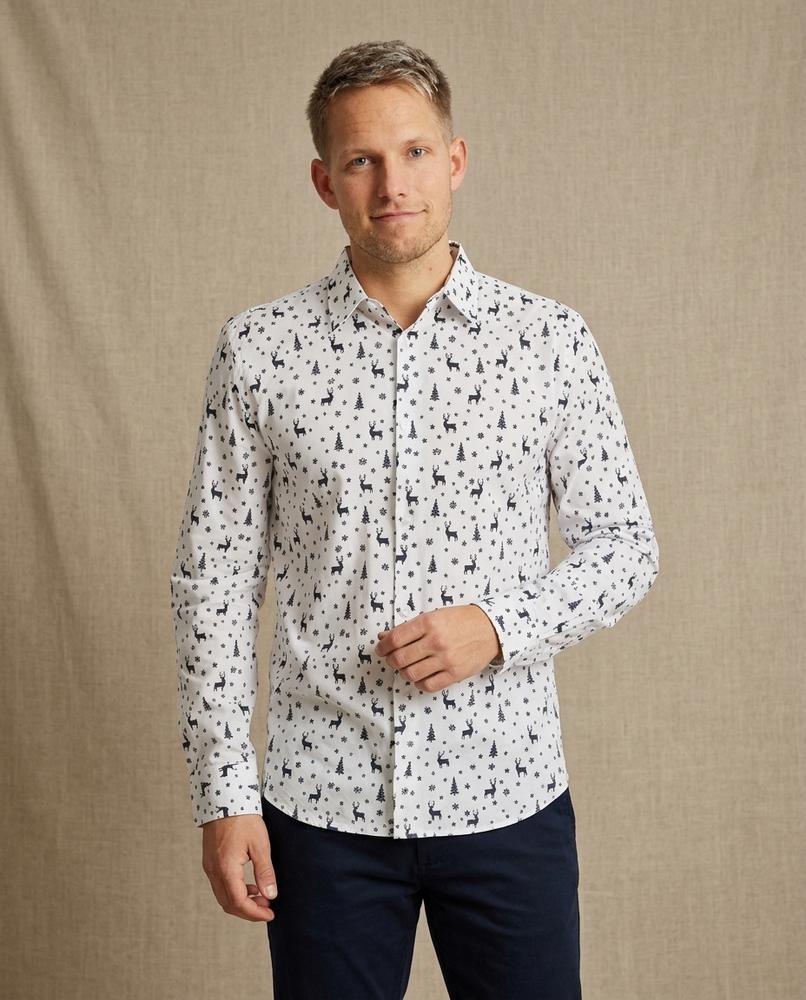 Lands Fashion - Nohal | Embroidered Mandarin-Collar Shirt Men