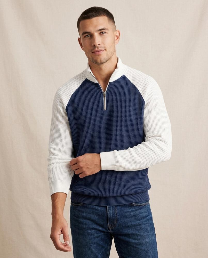 Lands Fashion - Malin | Waffle-Knit Color-Block Sweater Men
