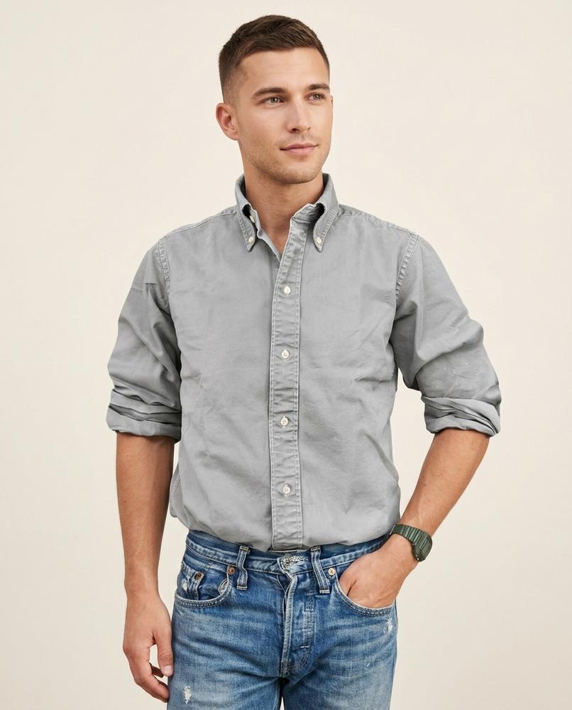 Lands Fashion - Titir | Button-Down Slim-Fit Shirt Men