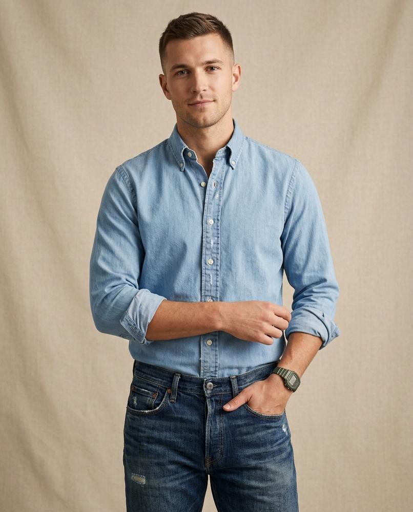 Lands Fashion - Titir | Button-Down Slim-Fit Shirt Men