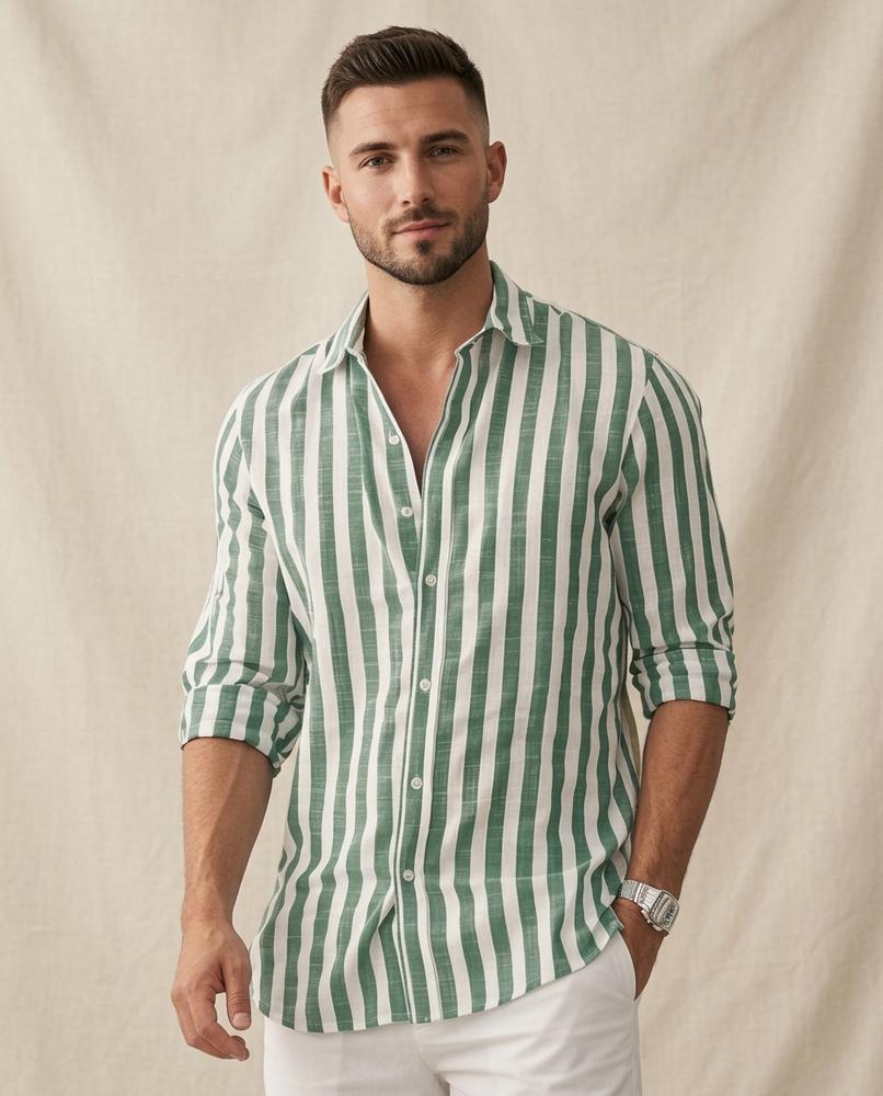 Lands Fashion - Rasol | Striped Long-Sleeved Shirt Men