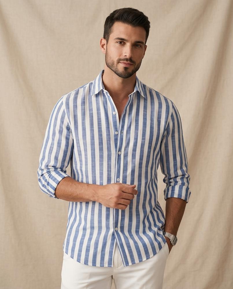 Lands Fashion - Rasol | Striped Long-Sleeved Shirt Men