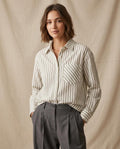 Lands Fashion - Yohak | Striped Long-Sleeved Shirt Women