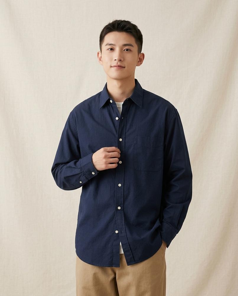 Lands Fashion - Vilar | Loose-Fit Button-Up Shirt Men