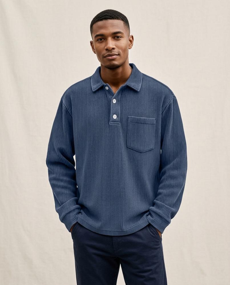Lands Fashion - Sezan | Ribbed Long-Sleeved Shirt Men