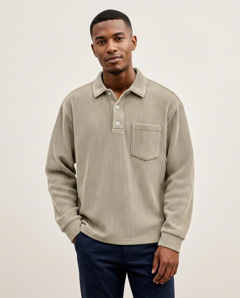 Lands Fashion - Sezan | Ribbed Long-Sleeved Shirt Men