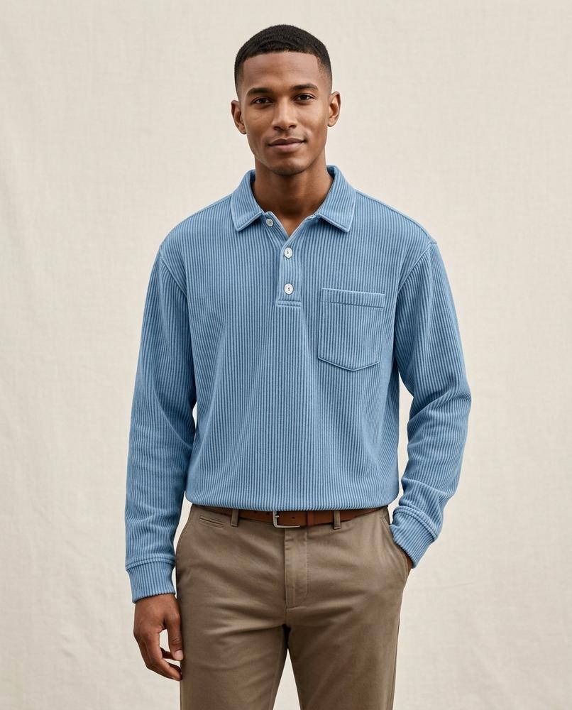 Lands Fashion - Sezan | Ribbed Long-Sleeved Shirt Men