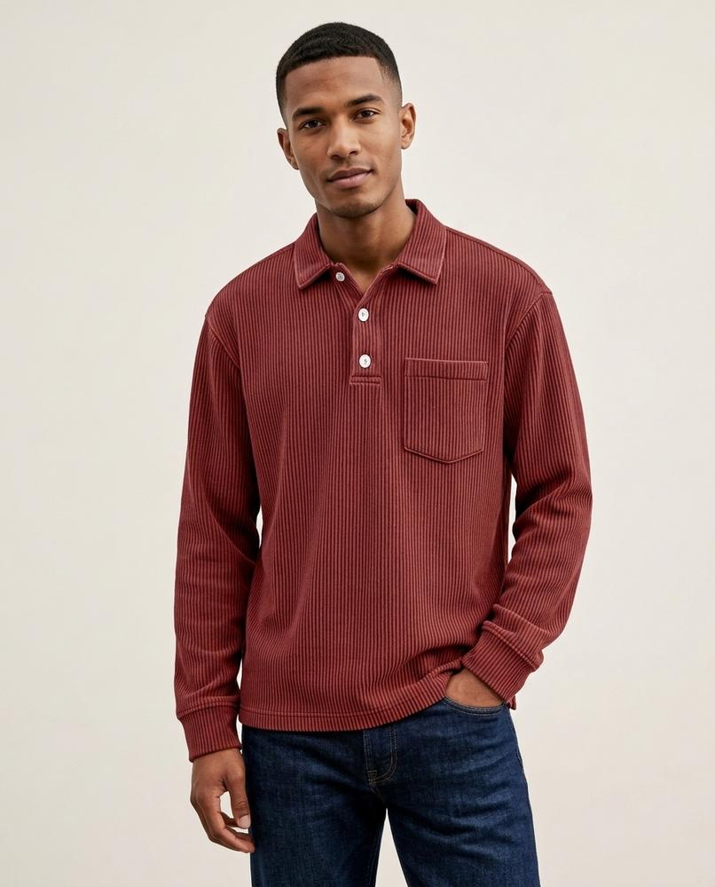 Lands Fashion - Sezan | Ribbed Long-Sleeved Shirt Men