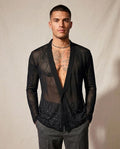 Lands Fashion - Rator | Sheer Embellished Cardigan Men