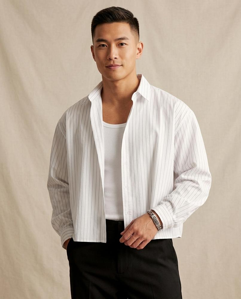 Lands Fashion - Vavar | Striped Cropped Shirt Men